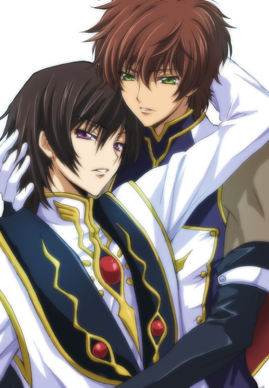 lelouch vi britannia and kururugi suzaku (code geass) drawn by takasato_michi