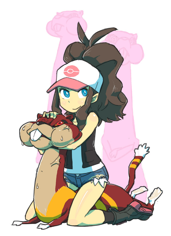 hilda and watchog (pokemon and 1 more) drawn by yuuna_(alexi)
