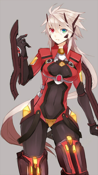 ragna the bloodedge and alpha-01 (blazblue) drawn by tomo_(tomorag7)
