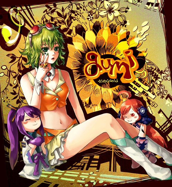 gumi, kamui gakupo, and sf-a2 miki (vocaloid) drawn by jeya