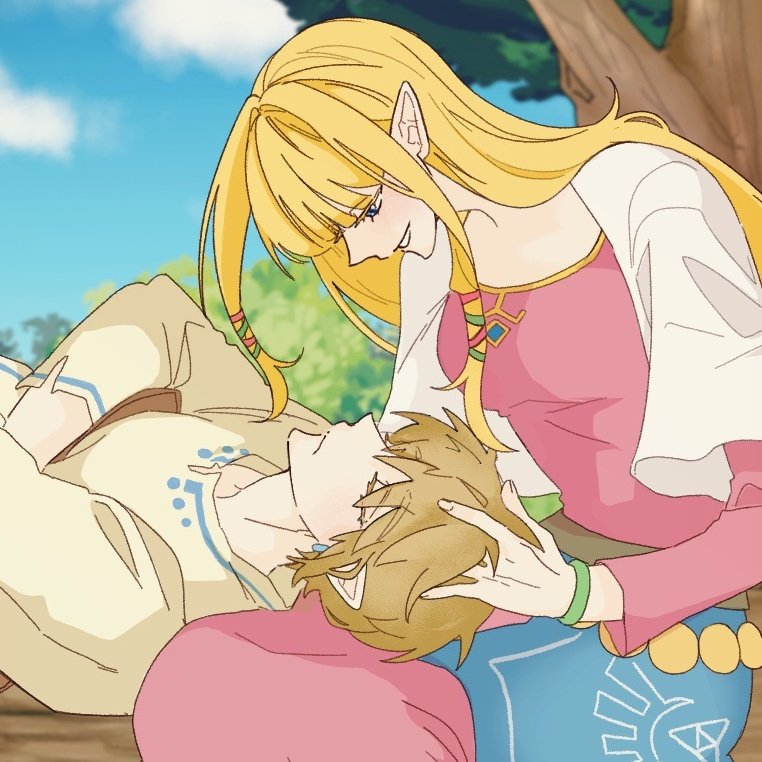 link and princess zelda (the legend of zelda and 1 more) drawn by seza_game