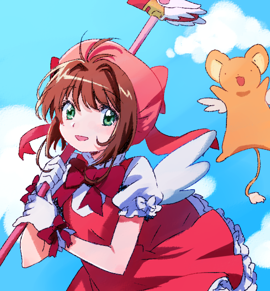 kinomoto sakura and kero (cardcaptor sakura) drawn by yoplait