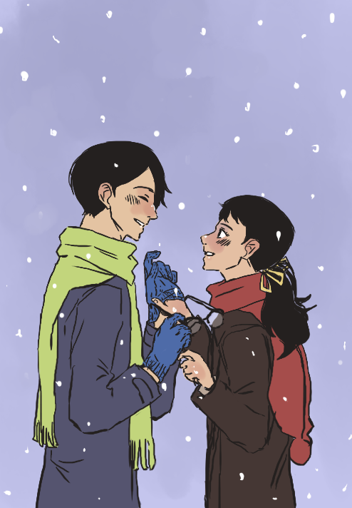 nishimi kaoru and mukae ritsuko (sakamichi no apollon) drawn by qashqai