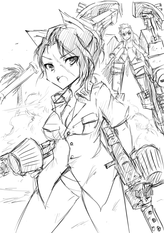 charlotte lueder and friederike porsche (world witches series and 1 more) drawn by dakku_(ogitsune)