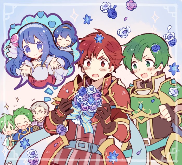 marth, caeda, gordin, draug, cain, and 2 more (fire emblem and 2 more) drawn by saburoku_(sub6_18)