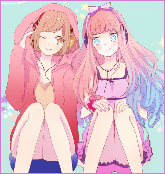 megurine luka and meiko (vocaloid) drawn by shinji_(secound2ikari)
