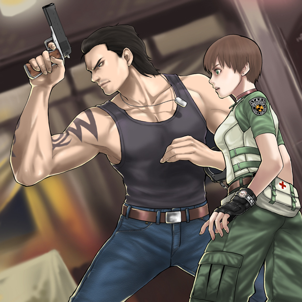 rebecca chambers and billy coen (resident evil and 1 more) drawn by coco_(nattou)