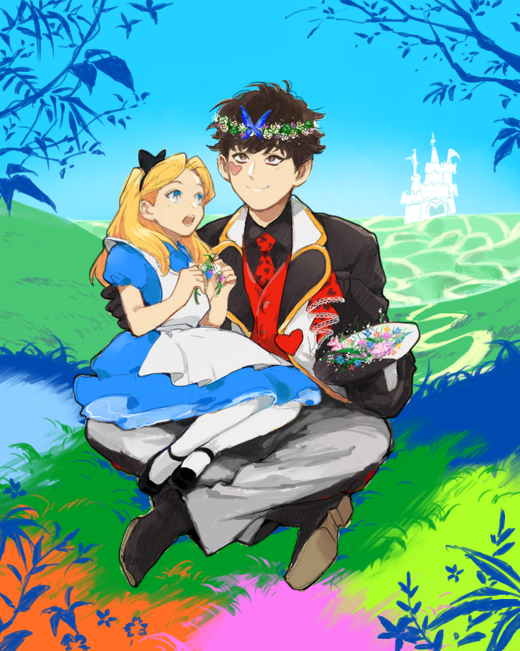 alice and jack heart (disney and 2 more) drawn by to_(toooooobe)