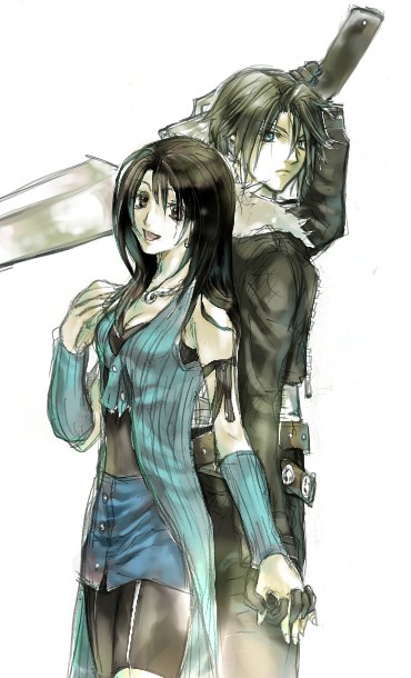 squall leonhart and rinoa heartilly (final fantasy and 1 more) drawn by hinokami