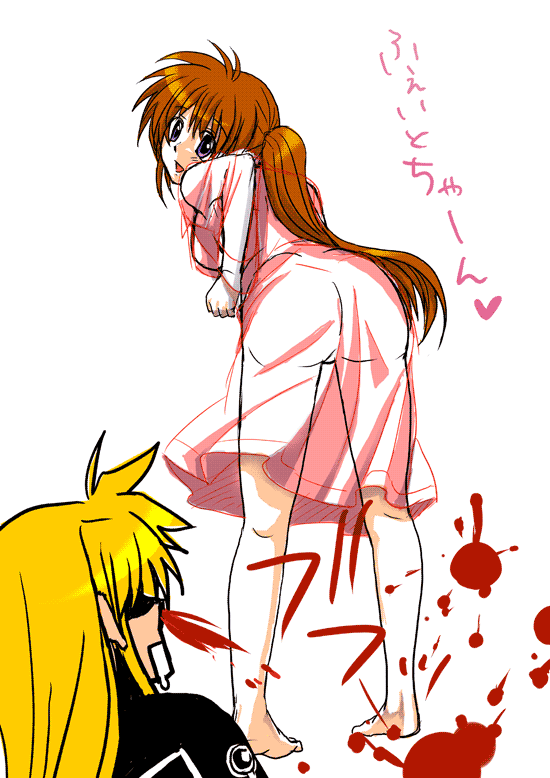 fate testarossa and takamachi nanoha (lyrical nanoha and 1 more) drawn by hachi_(hachikai)
