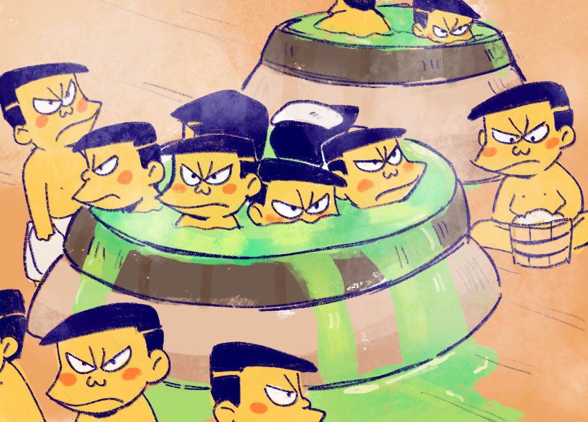 tougou (osomatsu and 2 more) drawn by maririnbo
