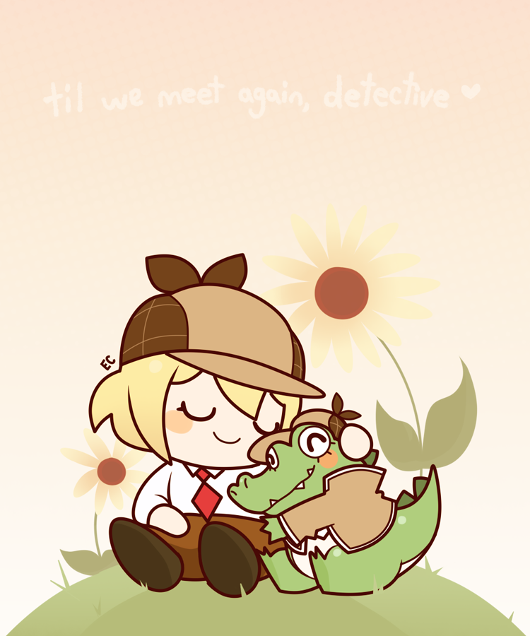 watson amelia, smol ame, and investigator (hololive and 1 more) drawn by e_c_(ttamagottamago)