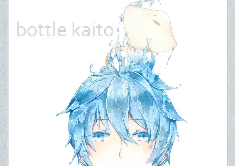 kaito and bottle kaito (vocaloid) drawn by yuttan