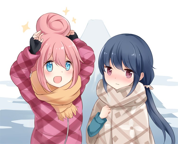 shima rin and kagamihara nadeshiko (yurucamp) drawn by nikoo