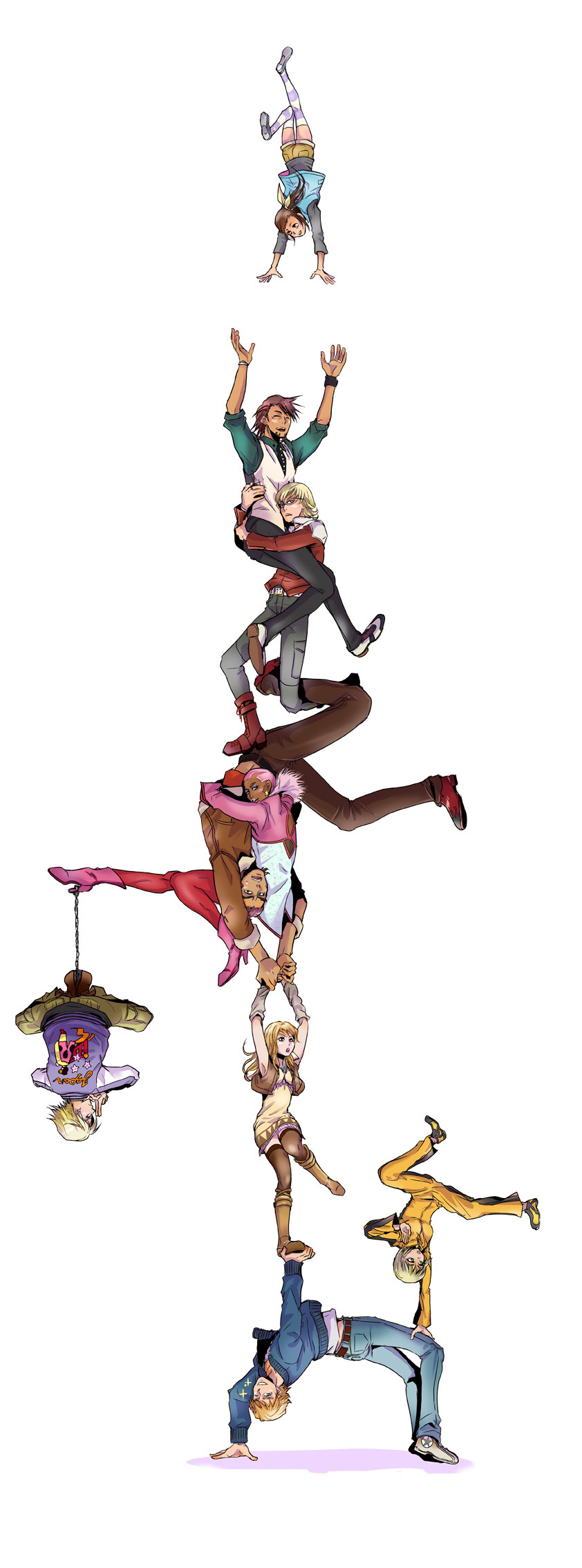 barnaby brooks jr., kaburagi t. kotetsu, ivan karelin, huang pao-lin, karina lyle, and 4 more (tiger & bunny) drawn by toritobu