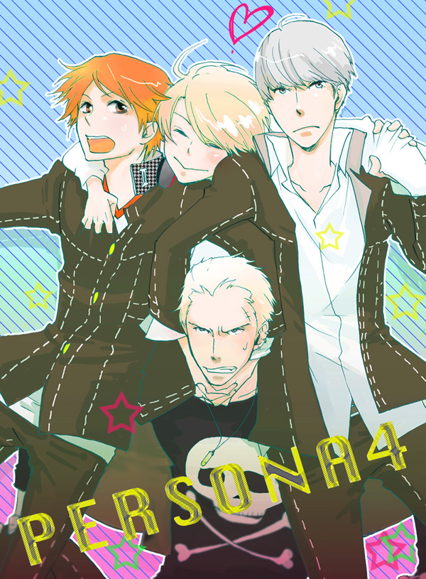 narukami yu, hanamura yousuke, tatsumi kanji, and kuma (persona and 1 more)