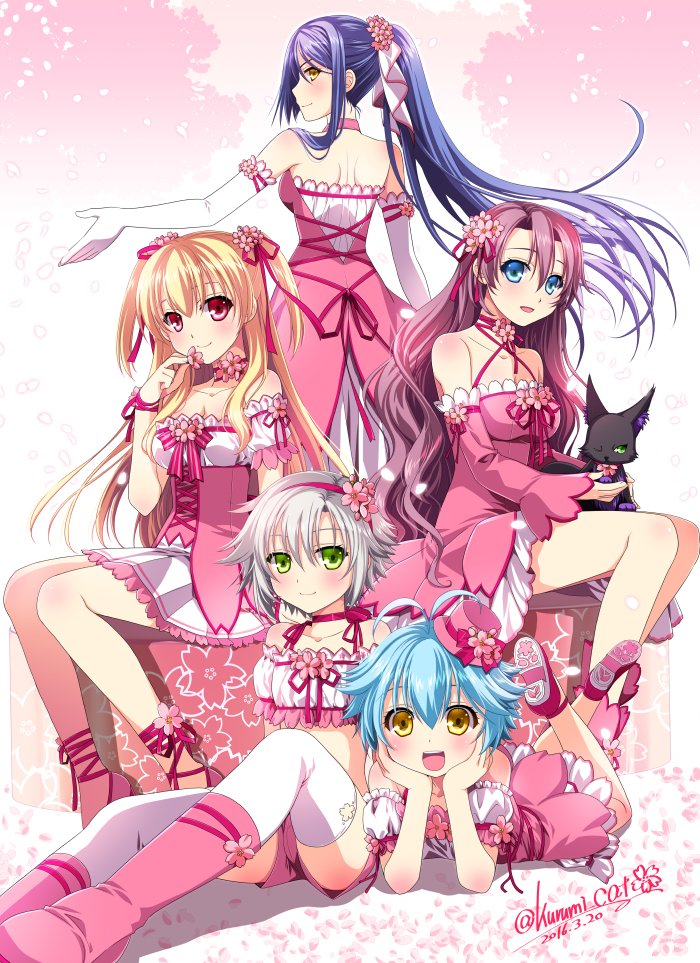 fie claussell, alisa reinford, emma millstein, laura s. arseid, millium orion, and 1 more (eiyuu densetsu and 2 more) drawn by morisaki_kurumi