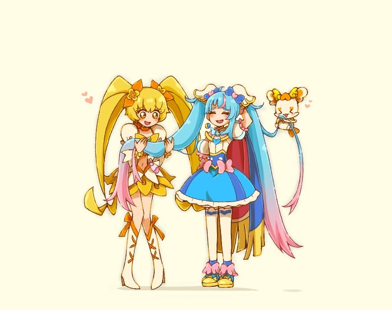 sora harewataru, myoudouin itsuki, cure sky, cure sunshine, and potpourri (precure and 2 more) drawn by yuu13