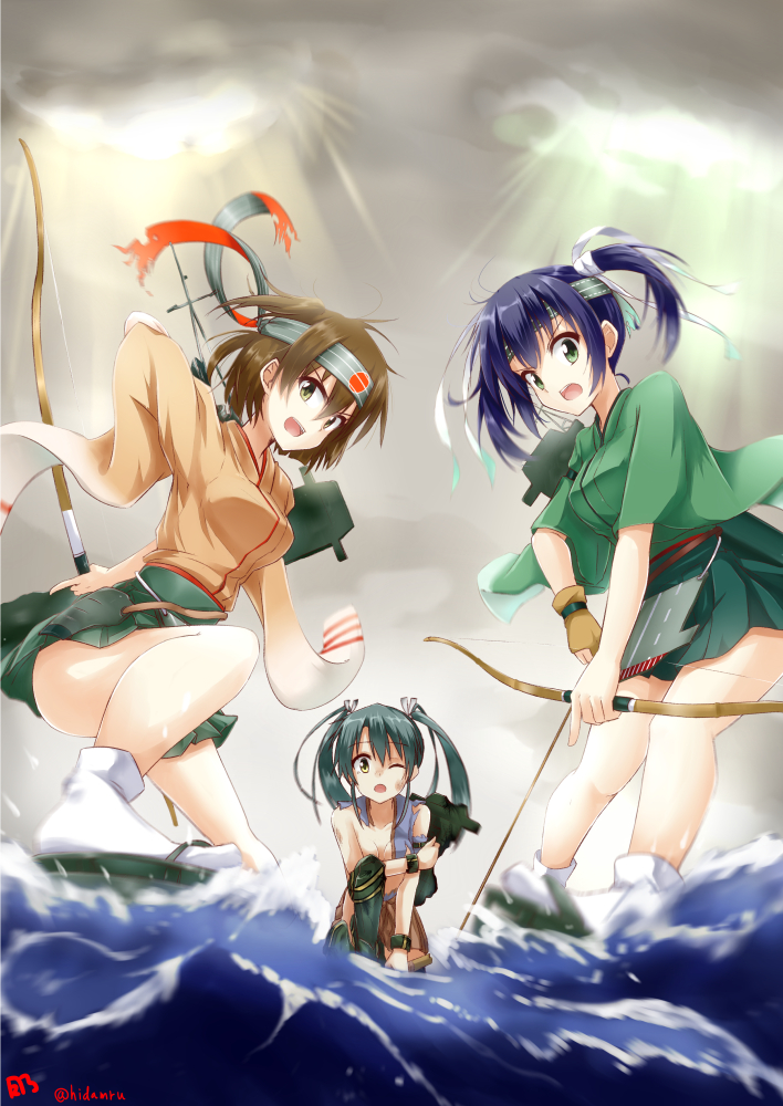 zuikaku, souryuu, hiryuu, hiryuu kai ni, souryuu kai ni, and 1 more (kantai collection) drawn by hino_(2nd_life)
