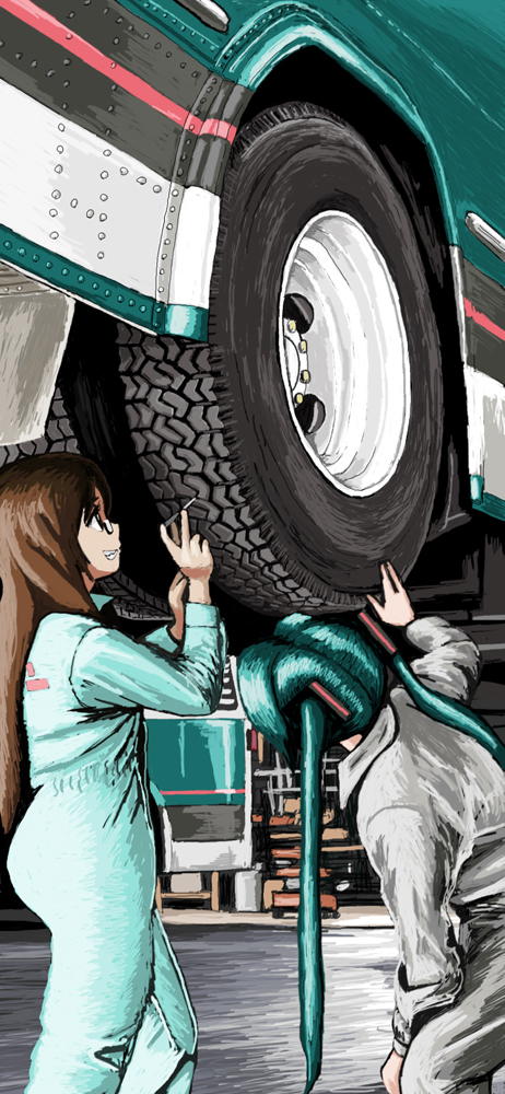 hatsune miku and yamanaka sawako (vocaloid and 1 more) drawn by rxjx