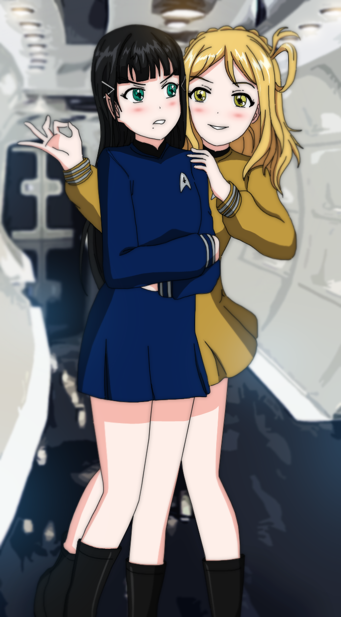 kurosawa dia and ohara mari (love live! and 4 more) drawn by xcvbatag