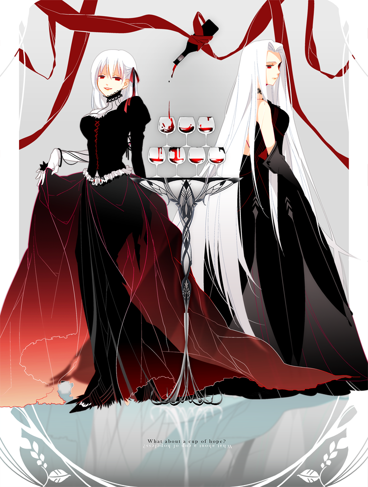 matou sakura, irisviel von einzbern, dark sakura, and angra mainyu (fate and 2 more) drawn by occacia