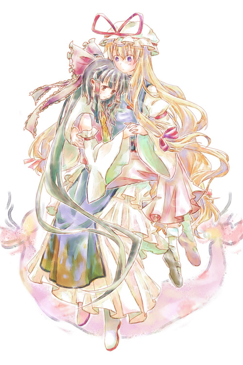 hakurei reimu and yakumo yukari (touhou) drawn by mimana