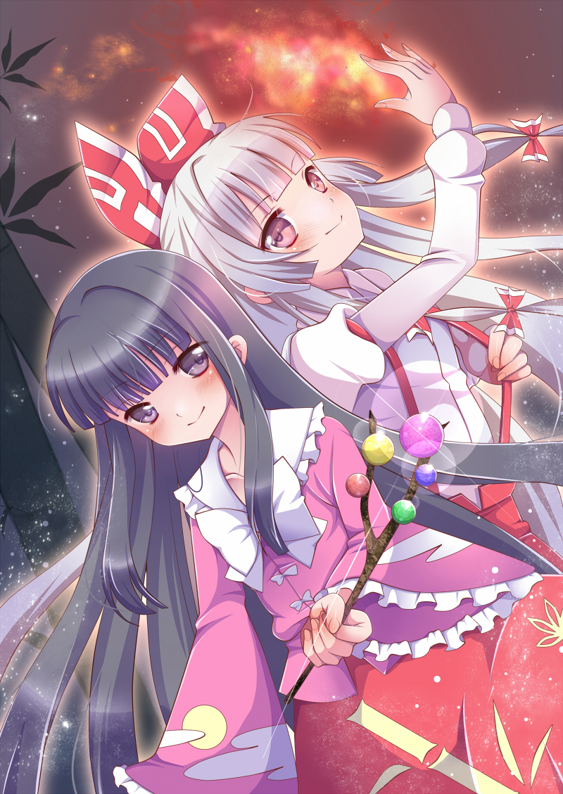 fujiwara no mokou and houraisan kaguya (touhou) drawn by nekosugi_(hoshi)