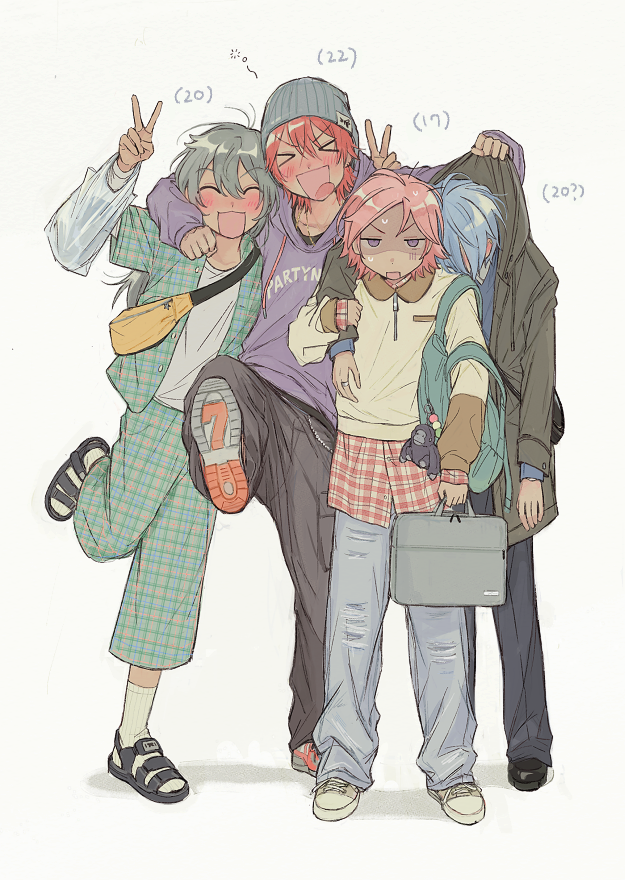 amagi rinne, shiina niki, oukawa kohaku, and himeru (ensemble stars!) drawn by 37l53