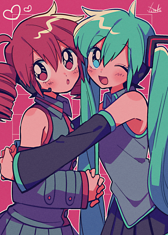 hatsune miku and kasane teto (vocaloid and 1 more) drawn by yuusuke-kun
