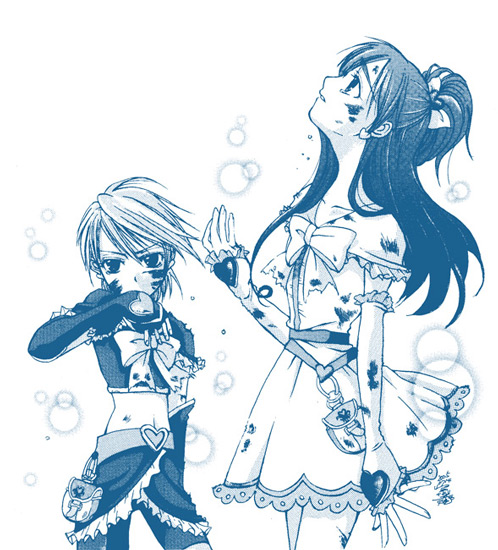 misumi nagisa, yukishiro honoka, cure black, and cure white (precure and 1 more) drawn by nekoyanagi_matasaburou