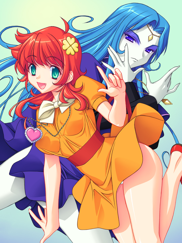 kanzaki megu and non gou (majokko megu-chan) drawn by miyama_amehiko