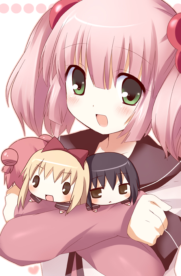 toshinou kyouko, akaza akari, funami yui, and yoshikawa chinatsu (yuruyuri) drawn by mikurun