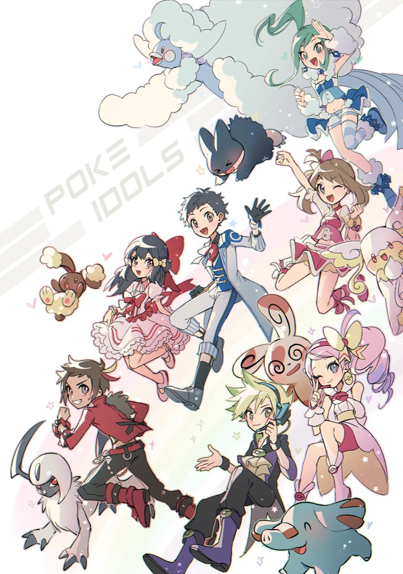dawn, may, brendan, lucas, absol, and 11 more (pokemon and 3 more) drawn by huan_li