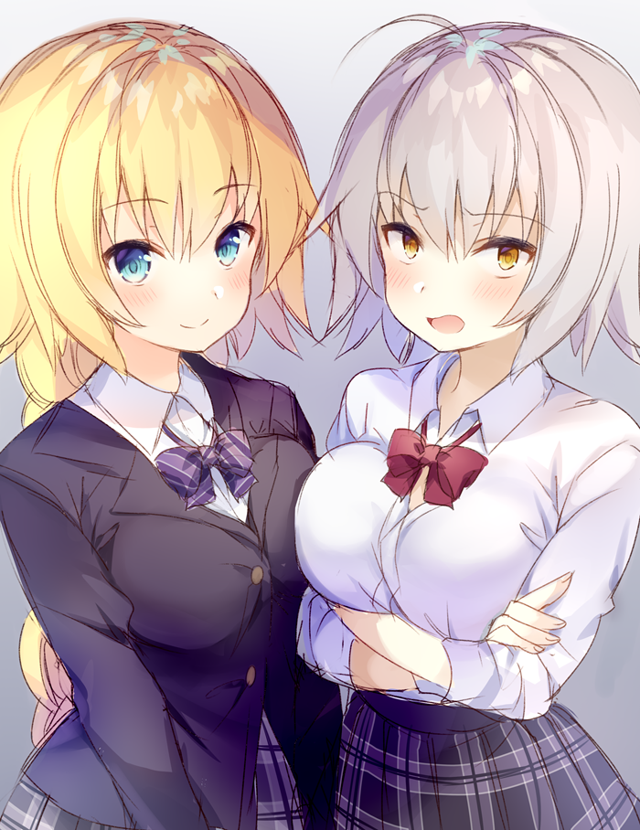 jeanne d'arc alter and jeanne d'arc (fate and 1 more) drawn by narusegawa_riko
