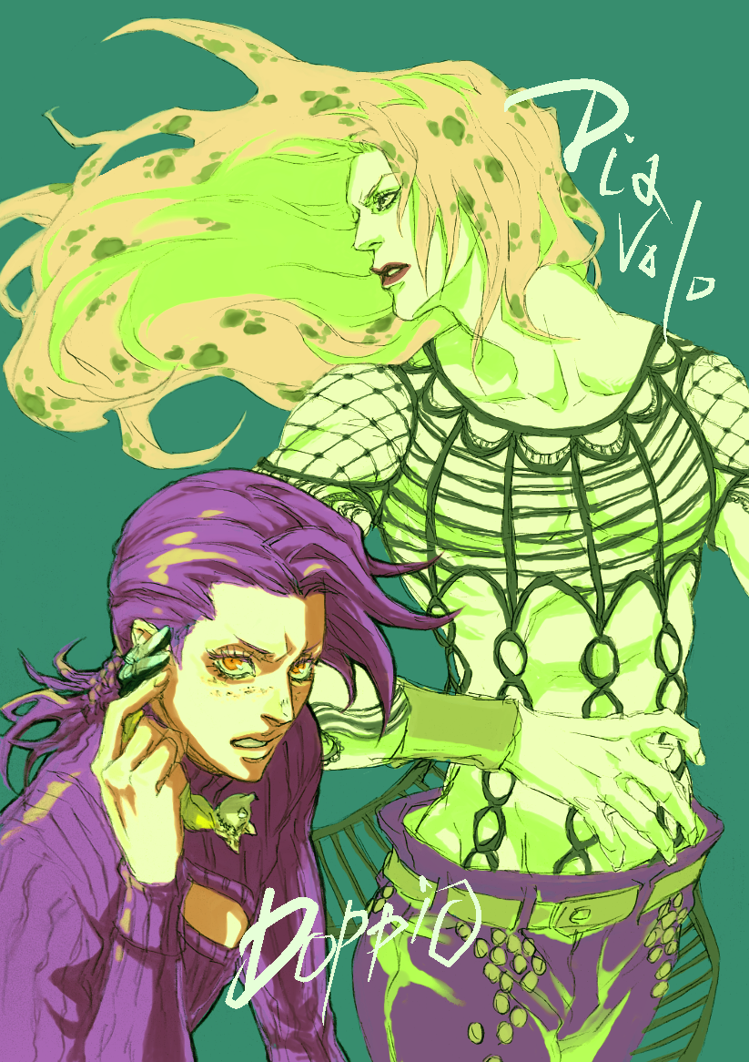 diavolo and vinegar doppio (jojo no kimyou na bouken and 1 more) drawn by hr66612