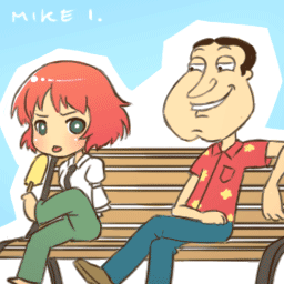 tezuka rin and glenn quagmire (katawa shoujo and 1 more) drawn by mike_inel