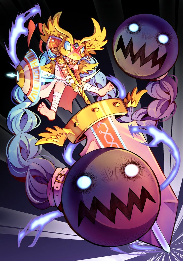 minervamon and minervamon x-antibody (digimon) drawn by nui_(nuitt)
