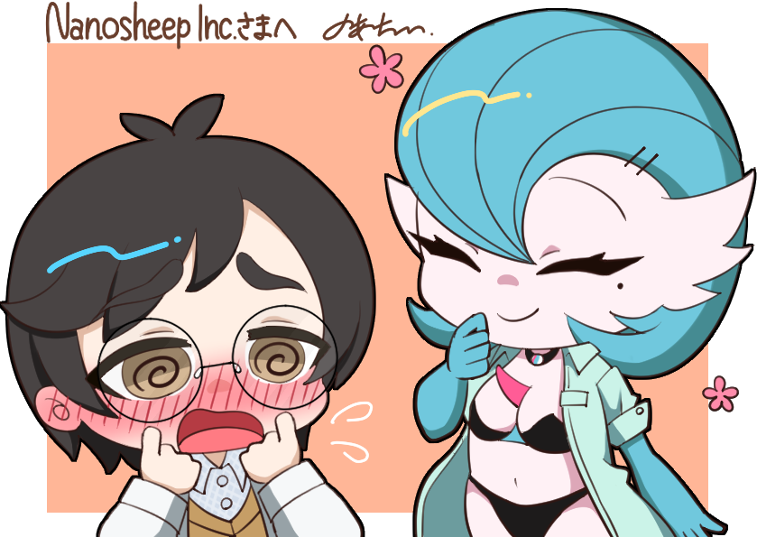 gardevoir, dr. voir, and nanosheep (pokemon) drawn by noati