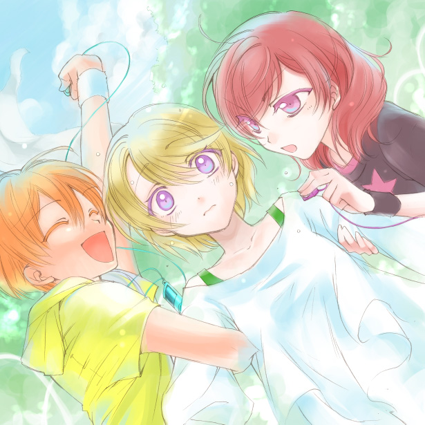 nishikino maki, hoshizora rin, and koizumi hanayo (love live! and 1 more) drawn by ishikawa_yuga
