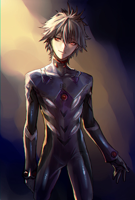 nagisa kaworu (neon genesis evangelion and 2 more) drawn by kokutan_kitsunen