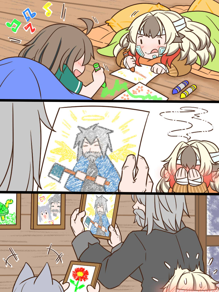 doctor, male doctor, projekt red, old man, snowsant, and 1 more (arknights) drawn by guin_guin