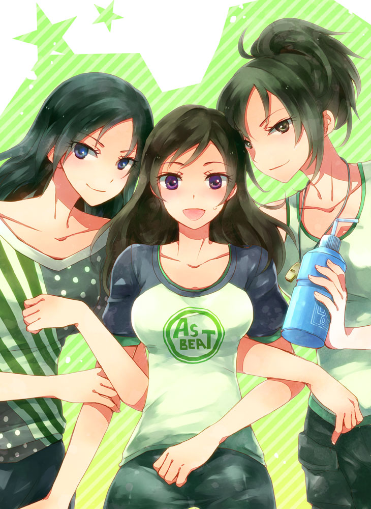 trainer, aoki sei, aoki mei, and aoki rei (idolmaster and 1 more) drawn by rishi_(kurou)