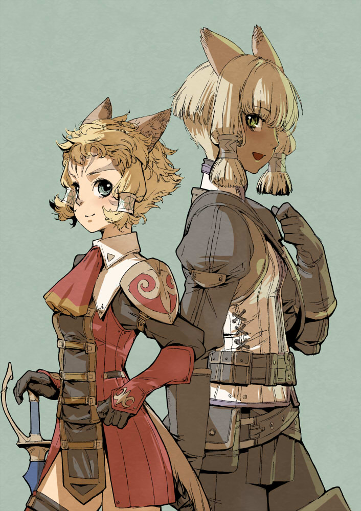 warrior of light, adventurer, and red mage (final fantasy and 2 more) drawn by branch_(blackrabbits)