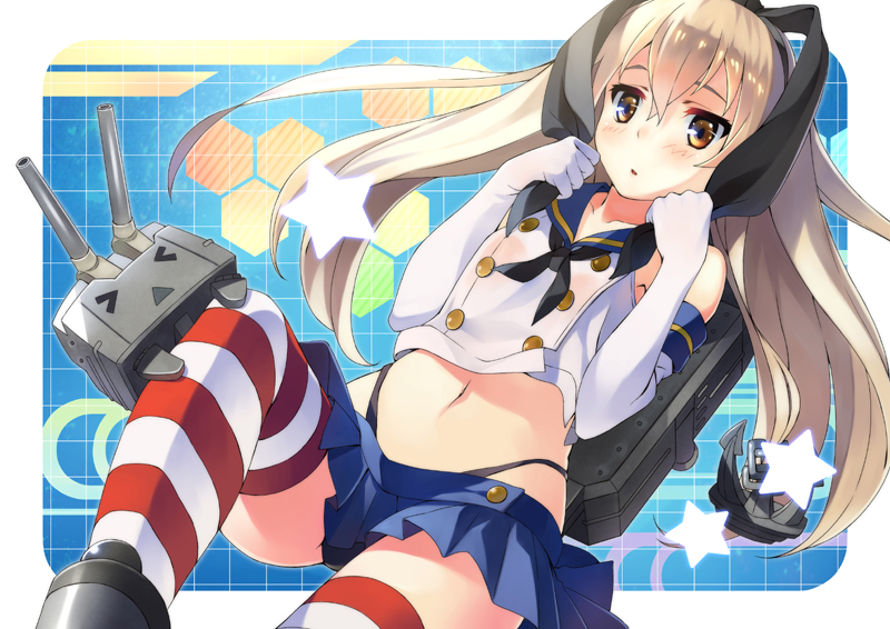 shimakaze and rensouhou-chan (kantai collection) drawn by uwatsuki_isshiki