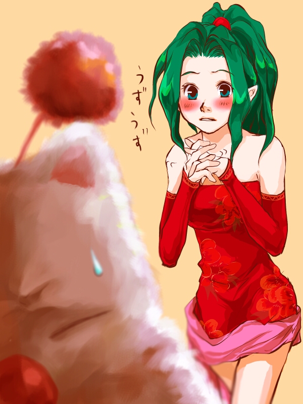 terra branford and moogle (final fantasy and 1 more) drawn by flaba-trip
