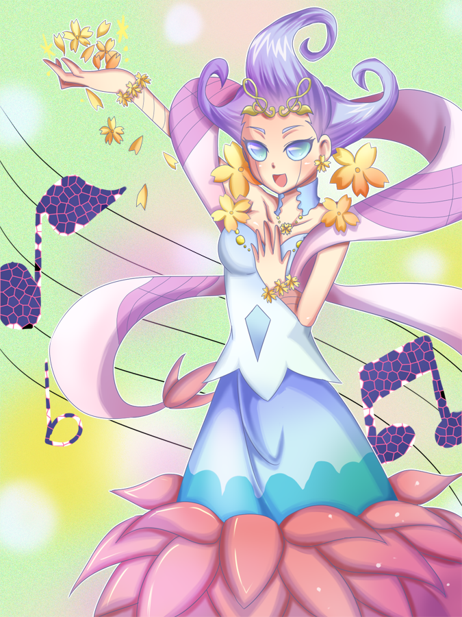 bloom diva the melodious choir (yu-gi-oh!) drawn by kamisaki_sakuya