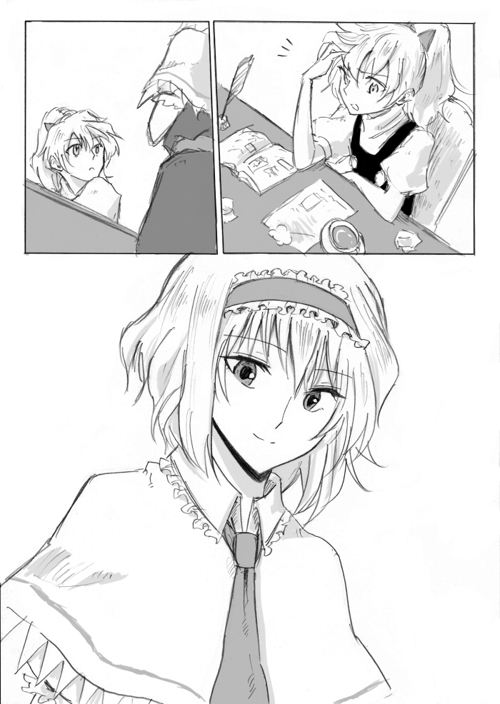 kirisame marisa and alice margatroid (touhou) drawn by mitsunara