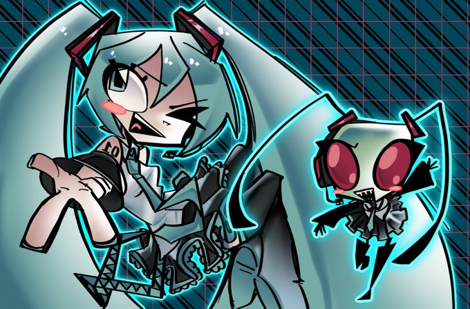 hatsune miku and zim (vocaloid and 1 more)