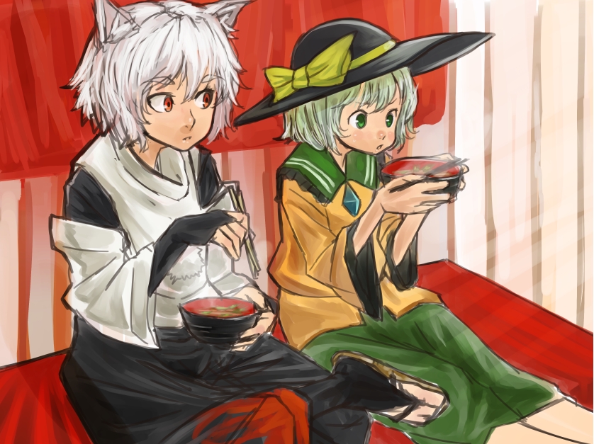 komeiji koishi and inubashiri momiji (touhou) drawn by bukimi_isan